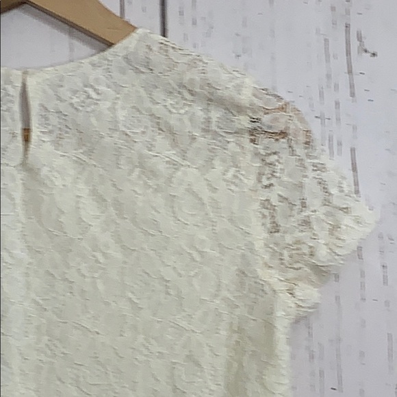 🌻 🆕 Zara Basic Zara Woman Cream Lace Overlay Top - Picture 5 of 14